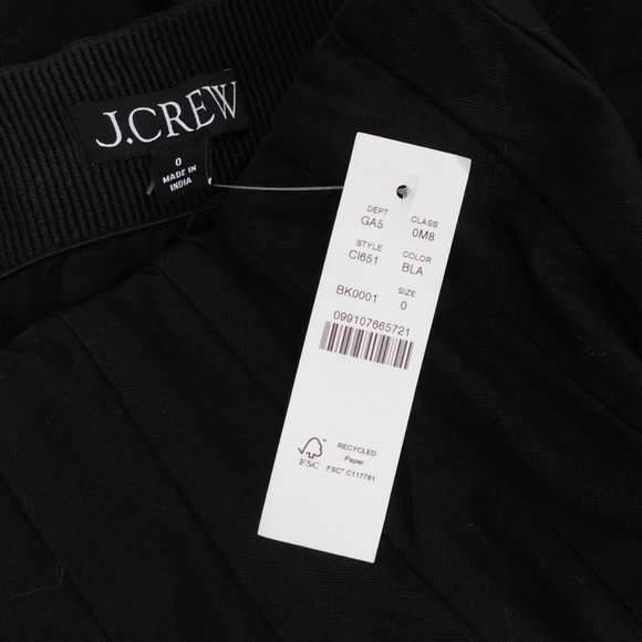 NWT!! J. CREW Godet Mini Skirt Black Chino Pleated Solid Pleats Preppy Size 0 - Picture 14 of 16